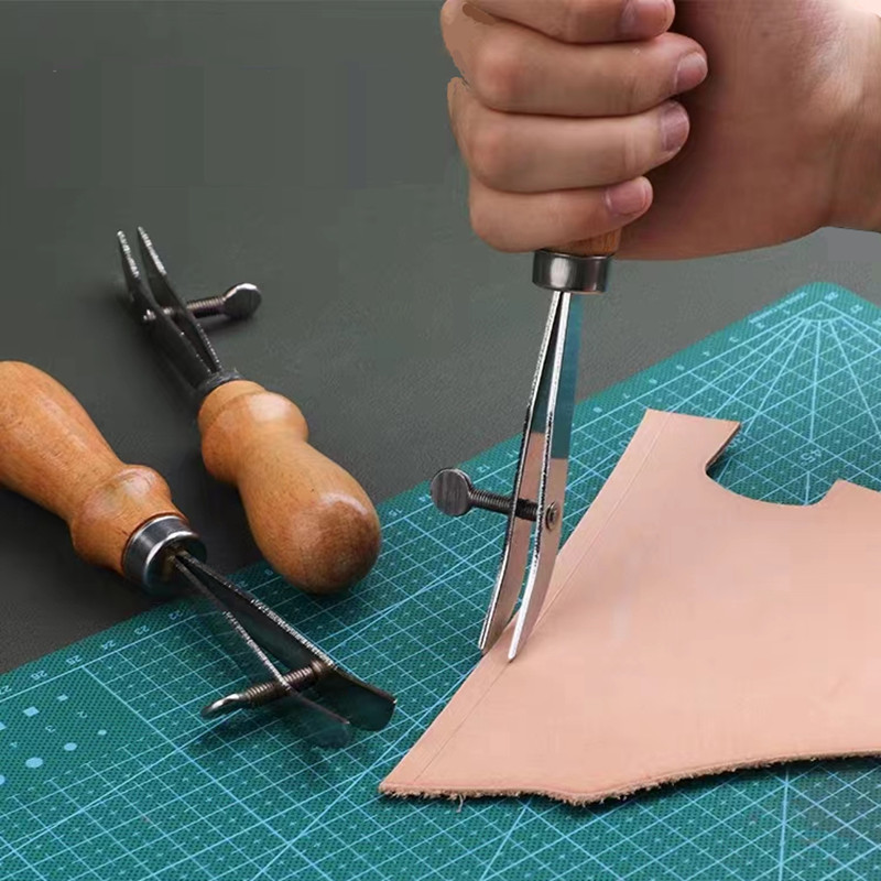 Groover Stitching Tool - Regulowana wierzchnia krawędzi skórzanych Scriber zaciskanie