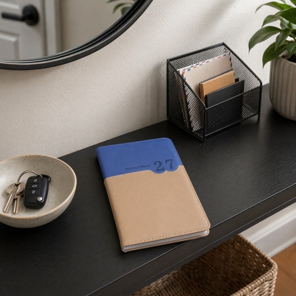 Leather Work Diary Covers - Planer pracy biurowej 2027, notatnik planujący